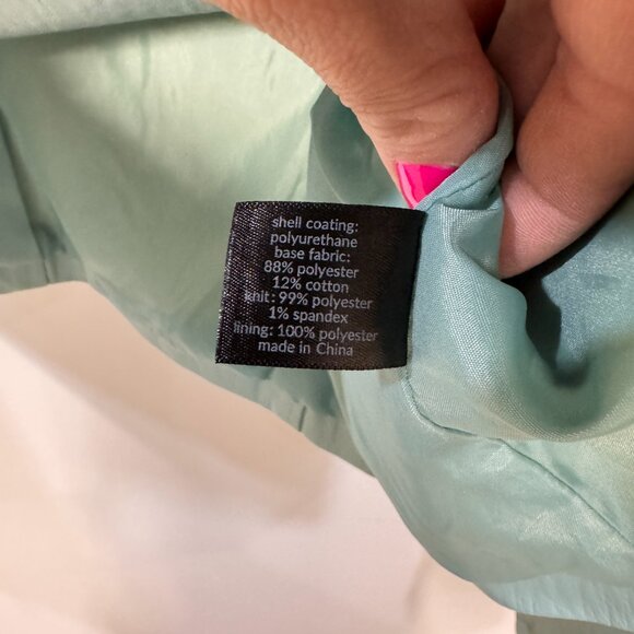 Lane Bryant Long Sleeve Side Zip Collar Silver Tone Hardware Jacket Aqua - Picture 7 of 8